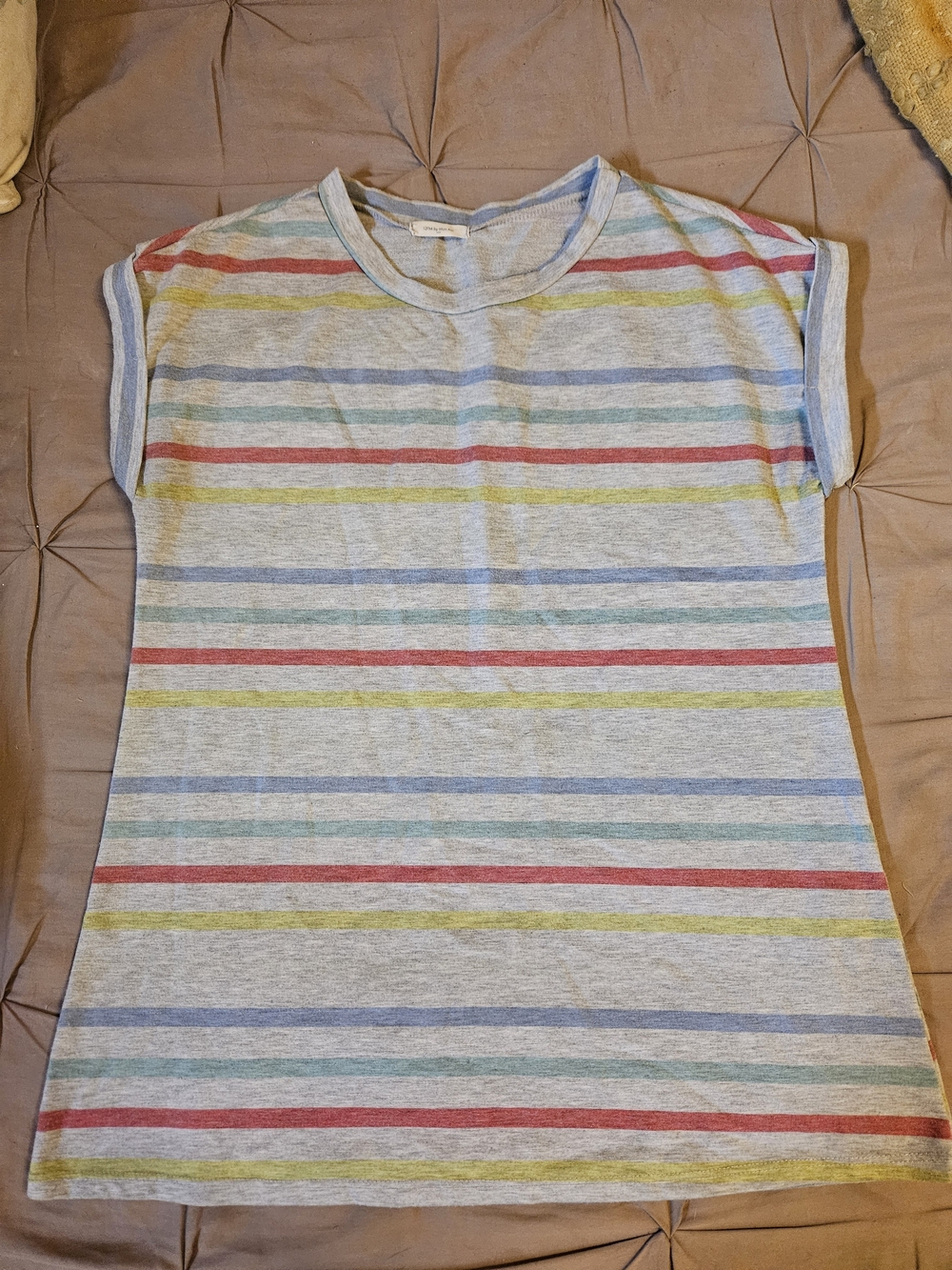 12 PM Mon Ami Striped blouse women's medium short sleeve layering